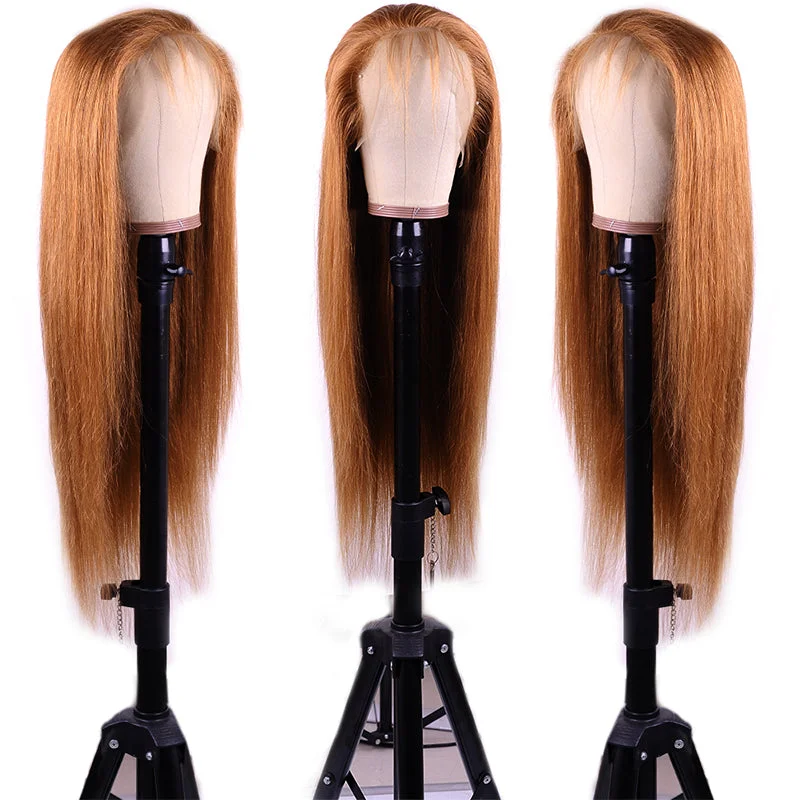 Summer Honey Blonde 13x4/4x4  Transparent Lace Wigs Straight Human Hair Wigs Vrvogue Hair