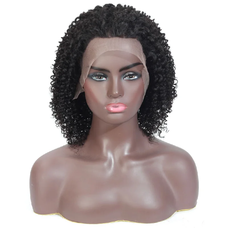 Tami Jerry Curl Human Hair Full Lace Wig Natural Black 180% Density