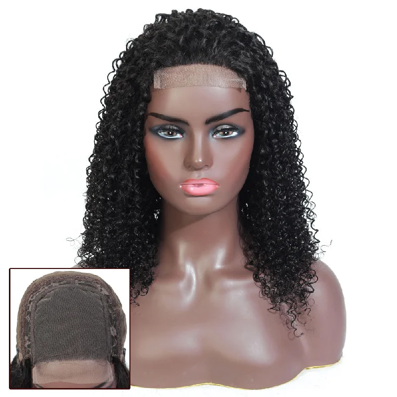 Tami Jerry Curl Human Hair Lace Closure Wig Natural Black