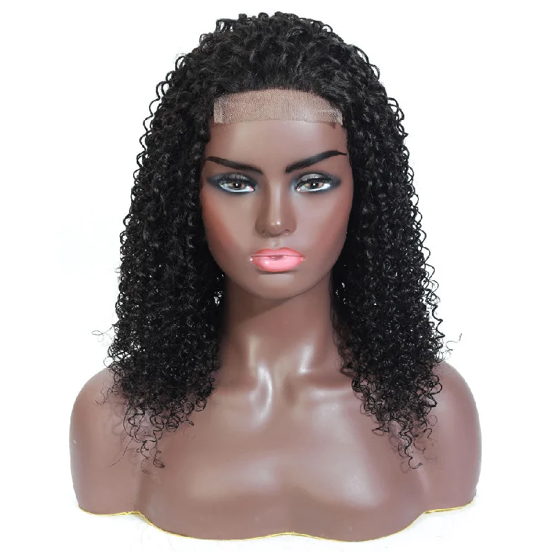 Tami Jerry Curl Human Hair Lace Closure Wig Natural Black