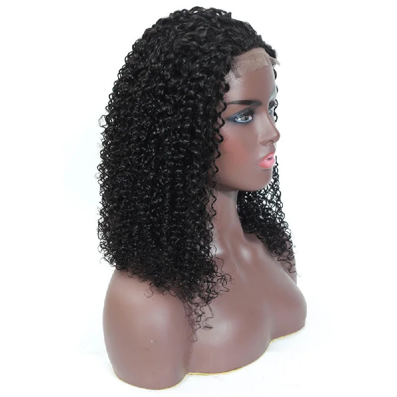 Tami Jerry Curl Human Hair Lace Closure Wig Natural Black