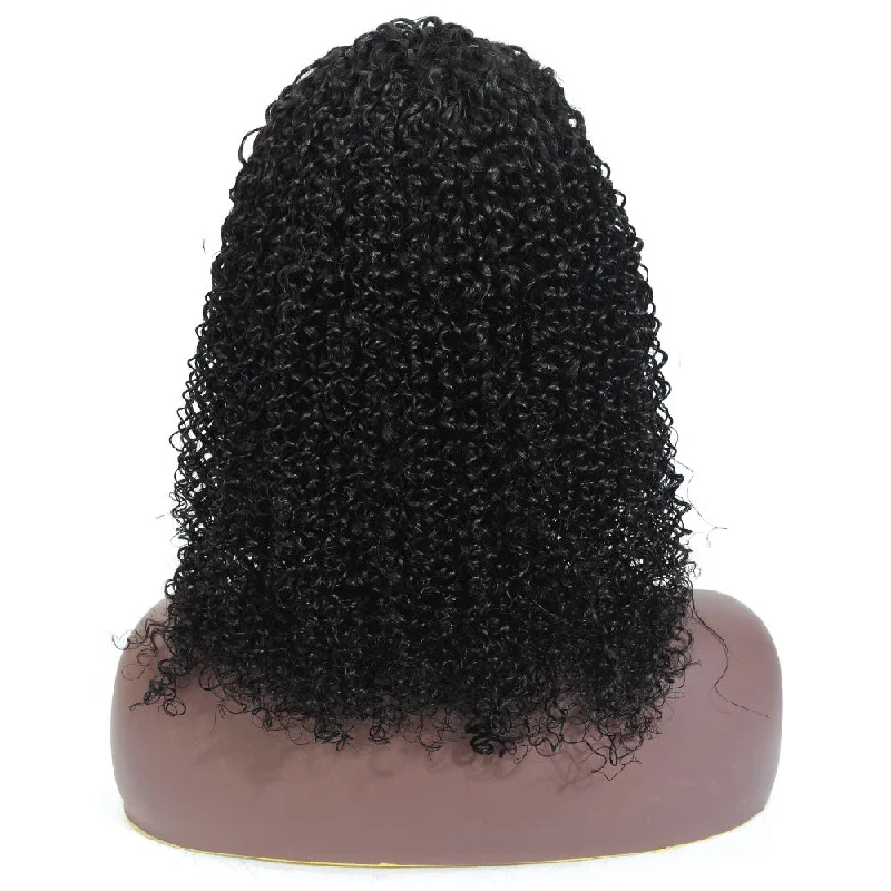 Tami Jerry Curl Human Hair Lace Closure Wig Natural Black