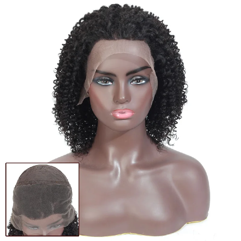 Tami Jerry Curl Human Hair Lace Front Wig Natural Black