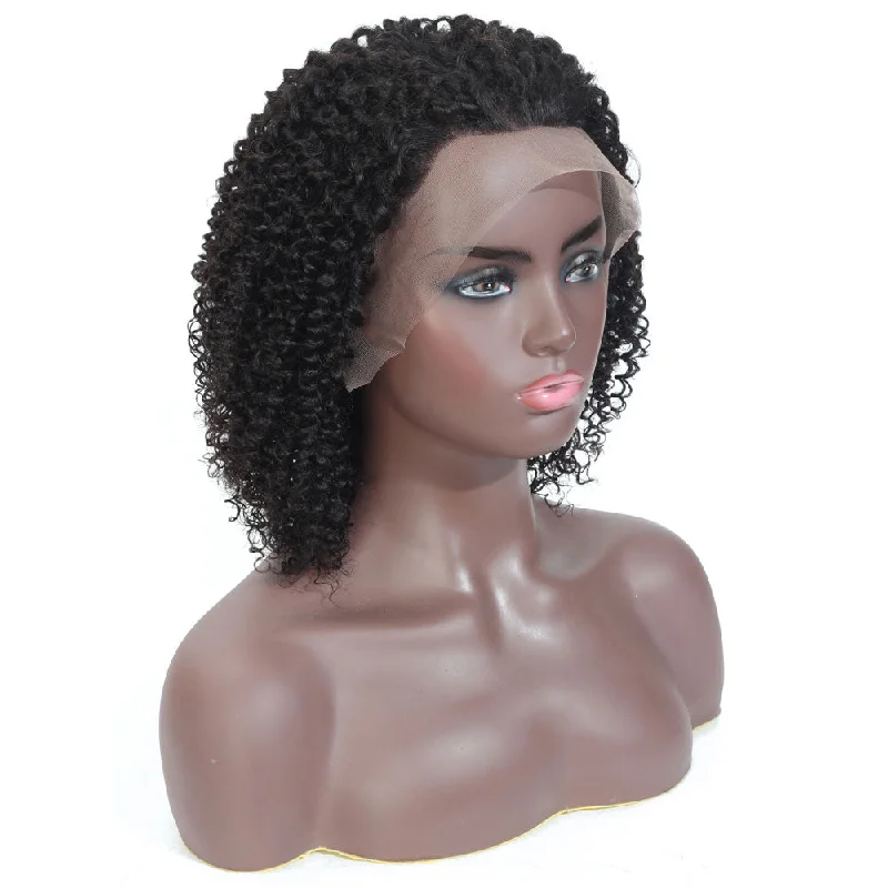 Tami Jerry Curl Human Hair Lace Front Wig Natural Black