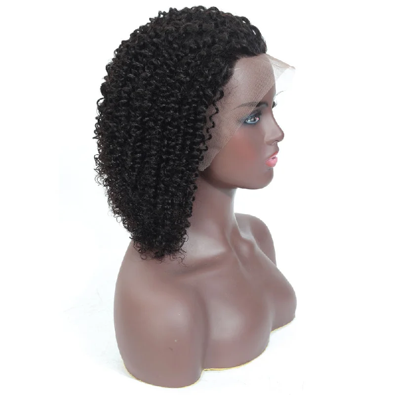 Tami Jerry Curl Human Hair Lace Front Wig Natural Black