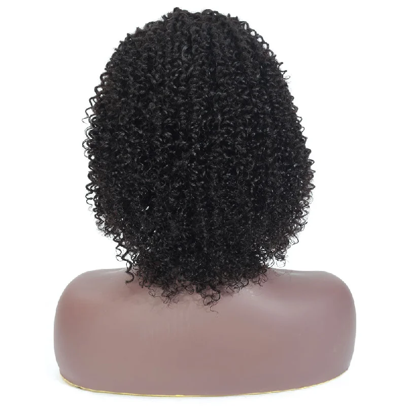 Tami Jerry Curl Human Hair Lace Front Wig Natural Black