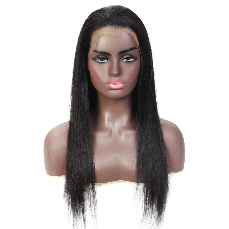 Tara Straight Human Hair Full Lace Wig Natural Black 180% Density