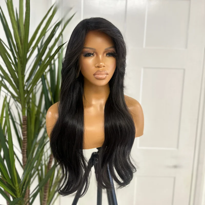 TONI-20""  Natural Black Lace Front Human Hair Wig