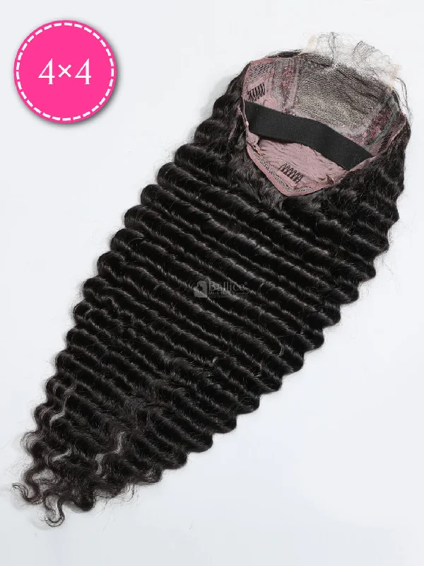 Transparent Lace 4x4 Closure Wig Deep Wave