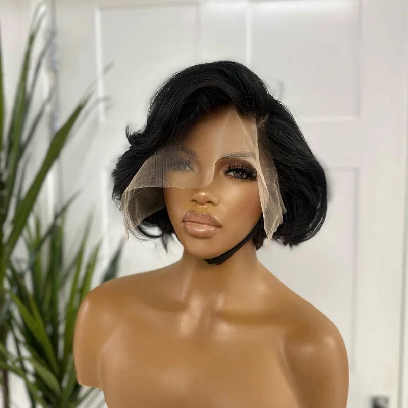 TRIXIE - 8'' 100% Raw  Human Hair  Pixie Cut Lace Front Wig