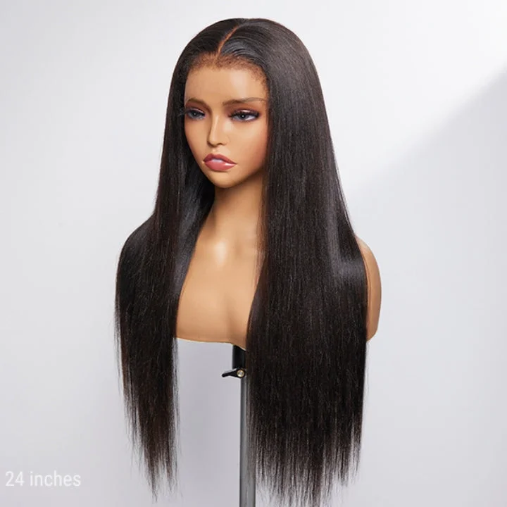 Type 4C Natural Edges Straight 13x4 Undetectable Lace Front Wig   With Kinky Baby Hairline-Geeta Hair