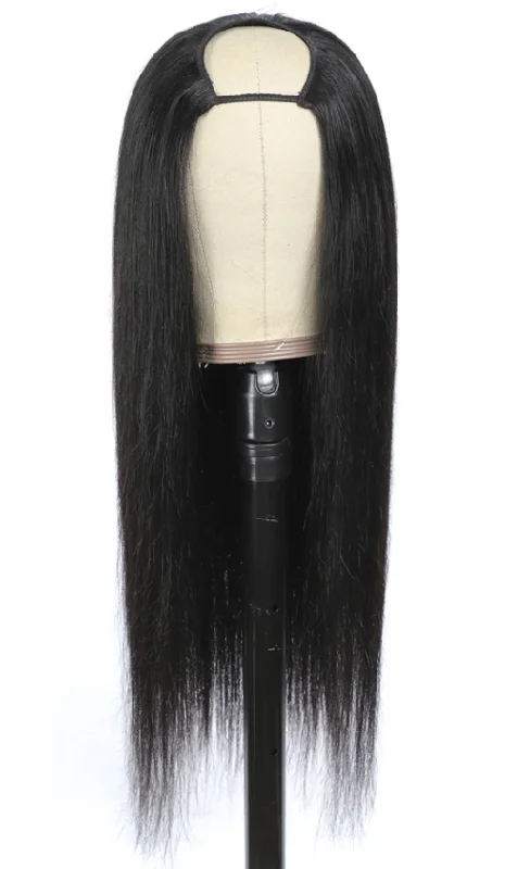 U Part Wigs Human Hair Straight Hair Wigs Natural Color Vrvogue Hair