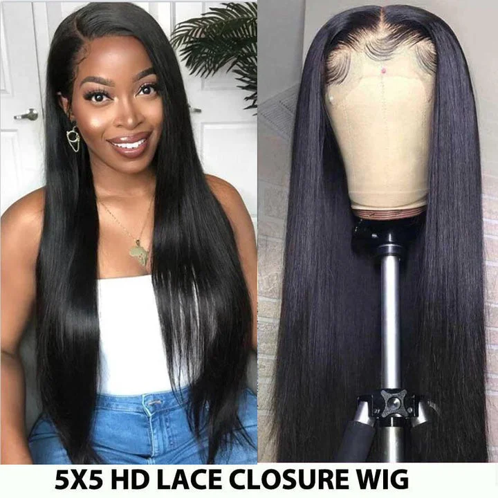 Undetectable Swiss HD Invisible 5x5 Lace Closure Straight Wig