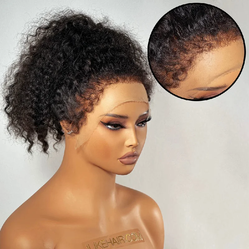 Ventilated Realistic Curly Edges 13x4 Lace Frontal Wig