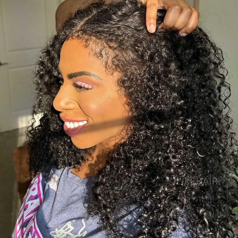 Ventilated Realistic Curly Edges 13x4 Lace Frontal Wig