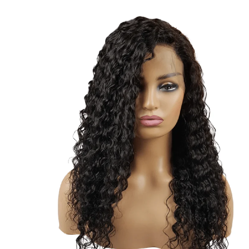 Natural Black Italian Curly | Lace Front Virgin Human Hair Wig