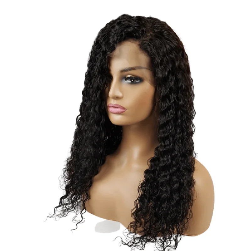 Natural Black Italian Curly | Lace Front Virgin Human Hair Wig