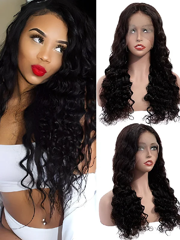 CurlyMe Loose Deep Wave Hair 13x6 Lace Front Wigs Unprocessed Hair On Sale