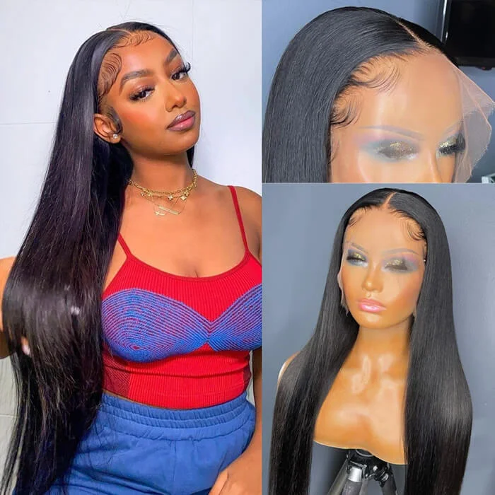 Vrvogue Hair 13x4 HD Lace Front Wig Virgin Hair With Babyhair Best Straight Human Hair Wigs