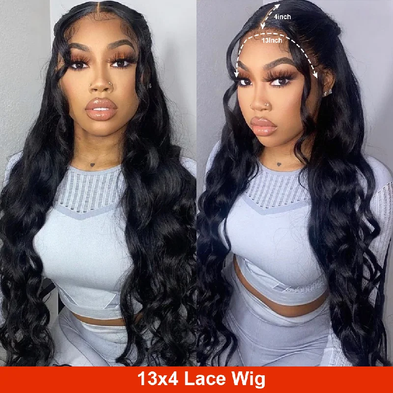 Vrvogue Hair 30 34 40 inch 250% Density Body Wave 13x4 Lace Frontal Human Hair Wigs