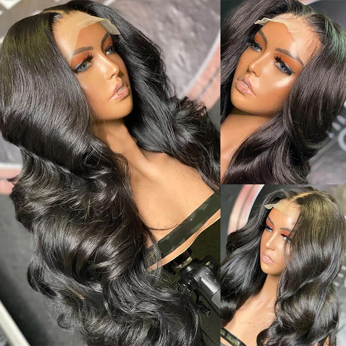 Vrvogue Hair 5x5 HD Lace Closure Wigs 180% Density Virgin Hair Body Wave Lace Closure Wigs Melted Match All Skin