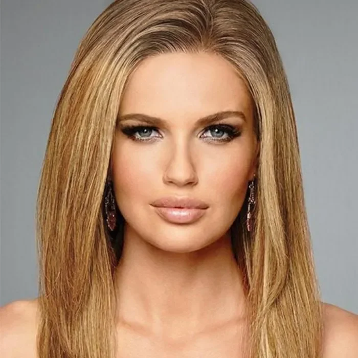 Vrvogue Hair Bob Straight Honey Blonde Wig with Brown Roots 13X4 Lace Front Wig Pre Plucked with Baby Hair