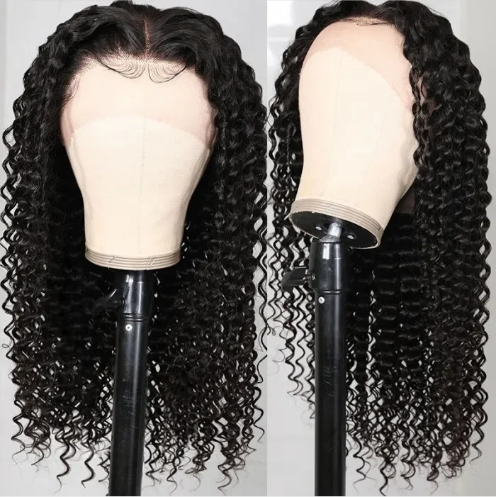 Vrvogue Hair Deep Wave 13x4 Lace Frontal 180% Density Human Hair Wig