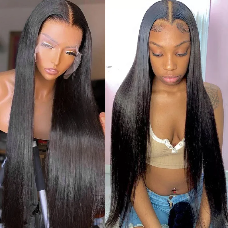 VRVOGUE Extra Long Wigs Human Lace Front Wigs Straight& Body Wave 13*4 Frontal Wigs40 Inch