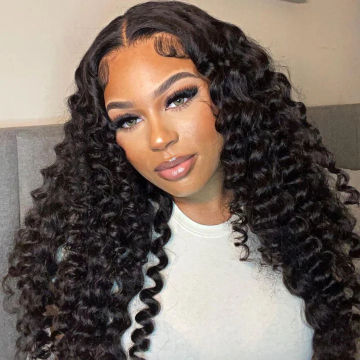 Wand Curl Hair 13*4/4*4/T Part Lace Front Human Hair Wig Bouncy Loose Curly 13*5*1 Lace Front wigs - Amanda Hair