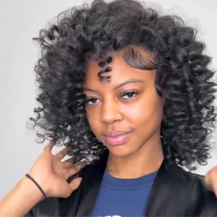 Wand Curl Hair 13x4/4x4 Lace Front Human Hair Wig Bouncy Spring Curly Lace Front Wigs - Amanda Hair