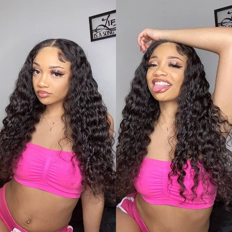 Water Wave HD Lace Closure Wig Deep Parting Lace Wigs | Real HD Wig