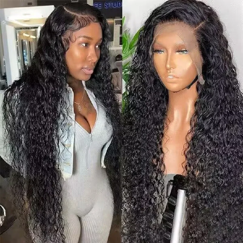 Water Wave HD Lace Long Inches Wigs 5x5 13x4 Lace Frontal Wig