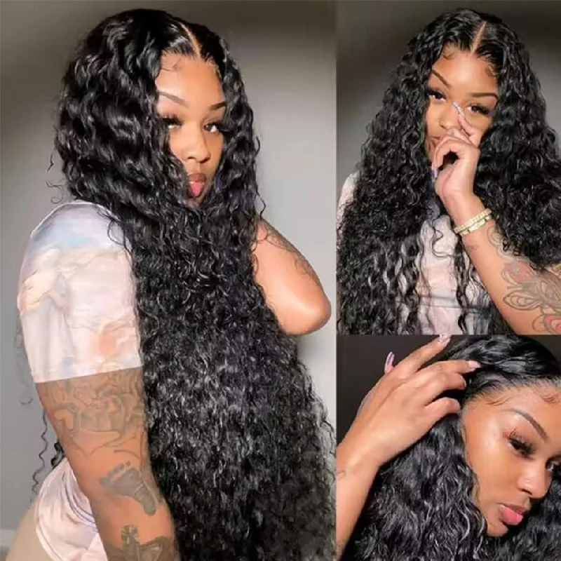 Water Wave HD Lace Long Inches Wigs 5x5 13x4 Lace Frontal Wig