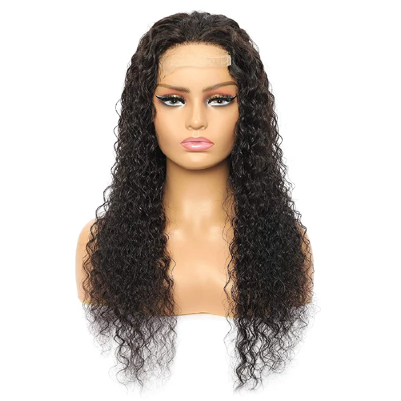 Water Wave Wig 4*4  HD Transparent Lace Closure Wig 180 210 250 Density Human Hair Wig