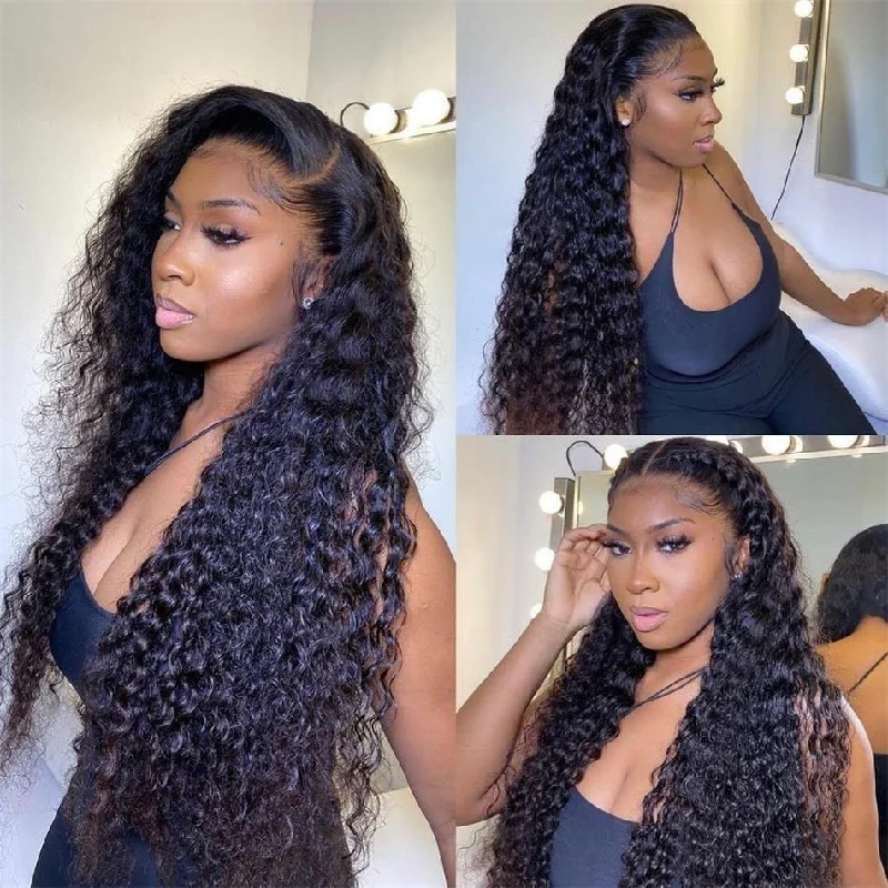 HD Lace Front Wigs Deep Wave 200% 250% Density Human Hair Wigs