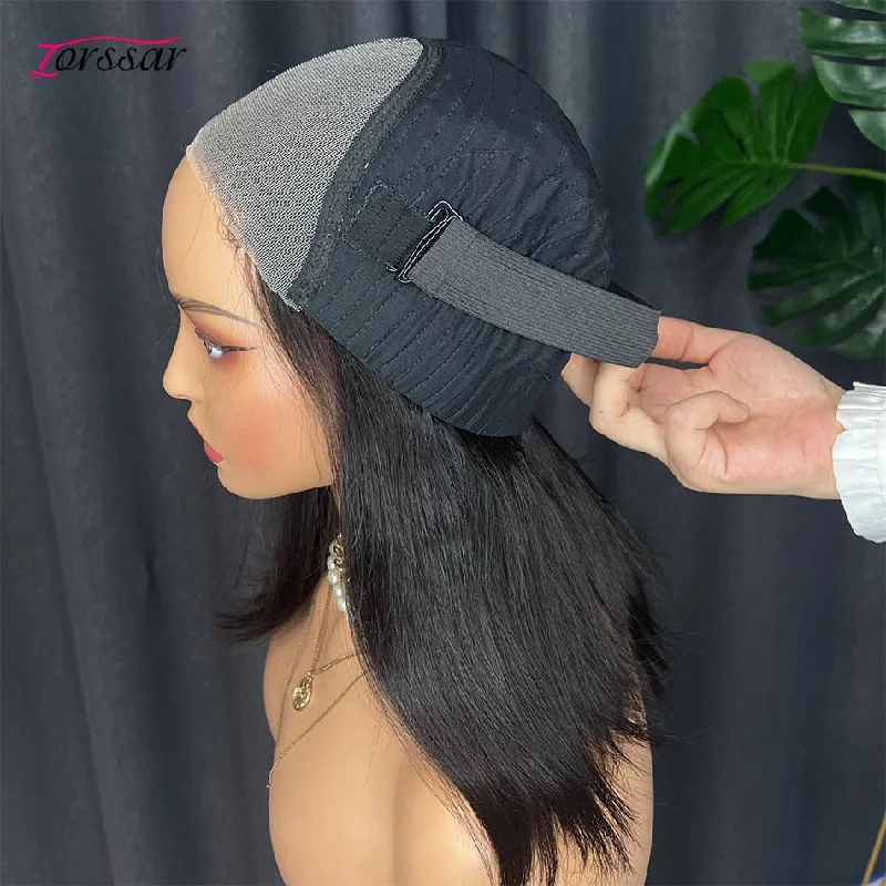 Wear And Go Glueless Wig Human Hair Ready To Wear 13x4 Lace Front Wigs Straight Short Bob Lace Wig For Black Women Preplucked