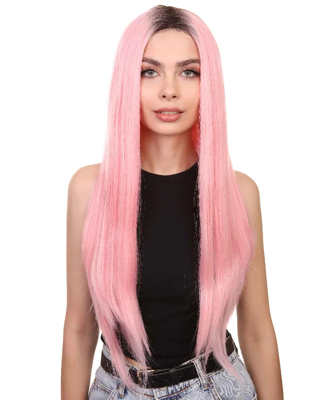 Camila Women's Long Length Lace Front Straight With Dark Roots - Adults Fashion Wigs | Nunique